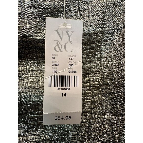 New York & Company Womens 14 Metallic Pencil Skirt Textured Back Zipper NEW - Picture 4 of 6
